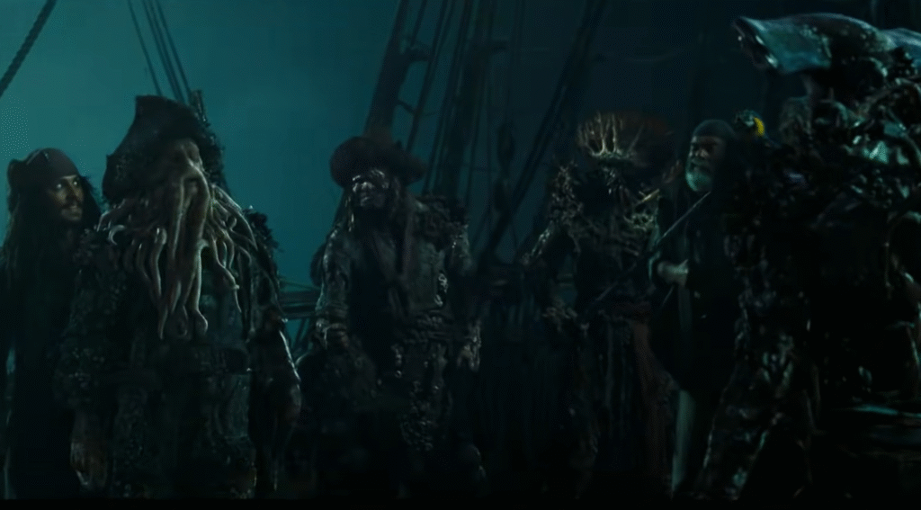 Scene from pirates of the caribbean dead men cheat