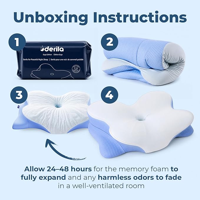 Derila Neck Pillow Unboxing Steps 1-4